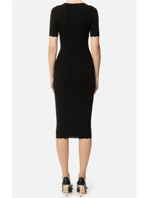 RIBBED DRESS WITH NECKLACE ELISABETTA FRANCHI | AM53S51E2110 nero